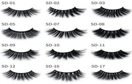 Faux cils cils de vison 17 styles vente 1 paire lot réel sibérien 3D bande complète cils longs cils individuels extension5978956