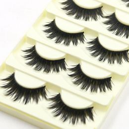 Faux cils vison pour la beauté 5 paires épaisse longue croix fête bande noire maquillage 3d cils Extension de cils #0523