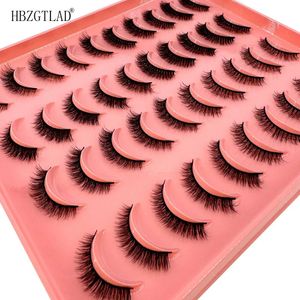 Faux cils Mélange 20 paires 3D Vison Cils Fluffy Doux Wispy Extension de cils naturels Maquillage réutilisable 231012