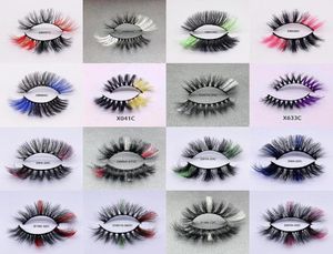 Les faux cils mélangent la couleur de 15 mm 20 mm de cils de vison ombre en vrac coloré de fête moelleuse colorée pour cosplay5437729