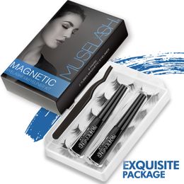 Valse Wimpers MUSELASH 10 Pairs 5 Magneten Magnetische Eyeliner Pincet Set 3D Mink Lange Faux Wimpers Cils Makeup Tools 230801