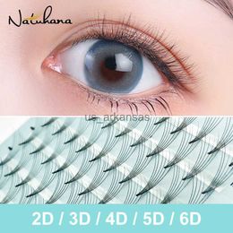 False Eyelashes NATUHANA 3D 4D 5D 6D Premade Fans False Eyelashes Extension Russian Volume Lashes Faux Mink Individual Lash Extensions Makeup HKD230817