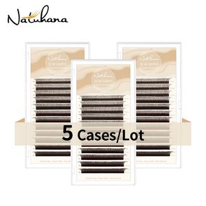 Faux cils Natuhana 5CasesLot 3D Wshaped Eyellash S Volume Volume Volume W Forme Lash Natural Soft for Makeup 230816