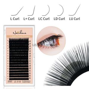 Valse wimpers Natuhana Eye Lashes L/L+/LC/LD/LU Curl Mink Wimel Extension Matte Black 8-15mm 16 Rijen Meng individuele valse wimpers Make-up HKD230817