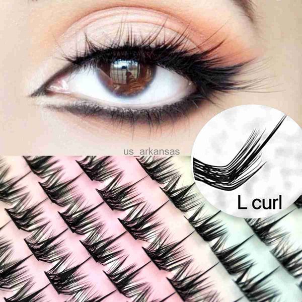 Pestañas postizas nuevas 12 filas Big Capacidad L curl 3d Mink Pestañas postizas para pestañas segmentadas de maquillaje Extensiones de ojo hechos a mano individuales HKD230817