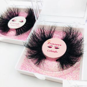 Valse wimpers Nieuwe 3D Mink Lashes Fluffy 25 mm wimpers Fake Super Long Eyelash Extension for Make Up Drop Delivery Health Beauty M DH5UO