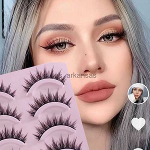 Posadas de pestañas nuevas 5 pares Natural Big Eyes Eyelashes Cos Little Devil Dance Performance Eyelash Cross Cross Manga Eyelash Femenino 3D Lathes HKD230817