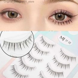 Faux de cils neufs 5 paires de style coréen faux cils 3D Transparent Dry Comics Cils naturels Makeup Makeup pour cils Produits de cils en gros Q240425