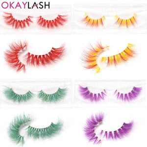 Valse Wimpers OKAYLASH 3D Echte Nertsen Wit Cosplay Halloween Make-Up Party Dikke Zachte Pluizige Bodem Lagere Nep Wimpers