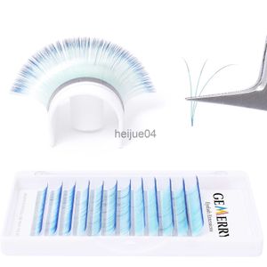 Faux Cils Ombre Bleu Facile Fanning Cils Couleur Easy Fan Cils Extension Coloré Auto Blooming Maquillage Cils Longueur Mixte x0802