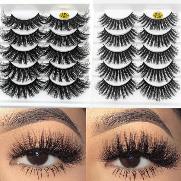 Pares de pestañas postizas 3D Faux Mink Hair Wispy Fluffy pestañas largas pestañas postizas naturales hechas a mano extensión de maquillaje de ojos herramientas falsas