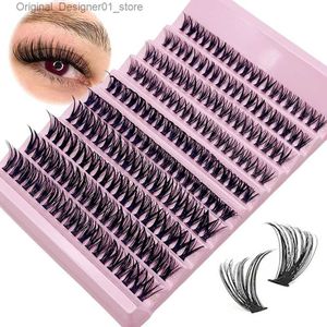 Faux cils cils personnels 8-16mm 200pcs Cluster Aspect naturel Plateau mixte Diy Extension de curlaade Curling Long Q240425