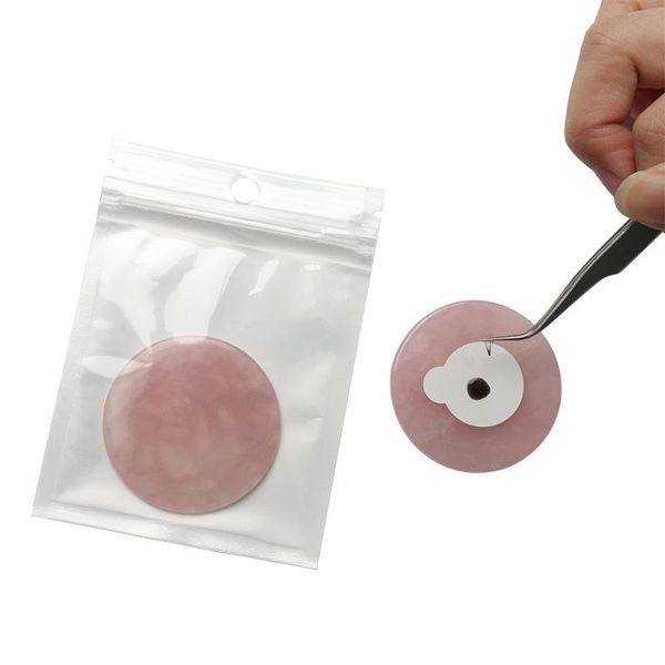 Pestañas postizas rosa blanco cristal Jade soporte de piedra pegamento para pestañas paleta adhesiva maquillaje extensión de pestañas herramienta de injerto