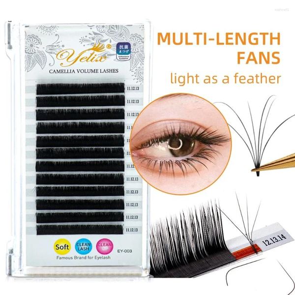 Pestañas postizas Premium Camellia Eyelash Multi-longitud de volumen suave Lates B/C/CC/D Curl Natural Extension Cilios 3D Faux CILS