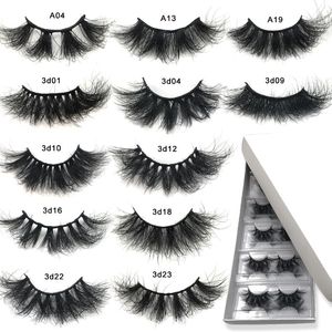 Faux cils 25 mm vison en gros moelleux 25 mm cils 5/10/30/50 paires dramatique long 3D maquillage en vrac