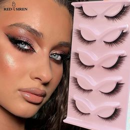 Faux cils RED SIREN Cat Eye Lashes 5 paires ailées vaporeuses maquillage naturel renard Faux vison 231101