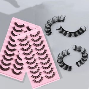 Faux Cils Russe Strip Lashes Naturel Faux Mink Lashes Wispy Fluffy 11MM Faux Cils 10 Paires Pack