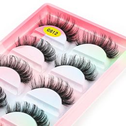 Valse wimpers Shidishangpin 5 paren Russische strip lashes faux 3D mink handgemaakte pluizig volume natuurlijk oog wimper cilios make -up 231024