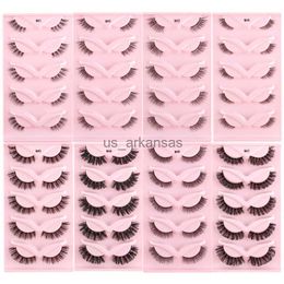 Posadas de pestañas postizas Shidishangpin Half Eye Las pestañas maquillaje Faux Faux Mink Eyelashes Long Curl Natural Lathes 3/5 pares Cat Eye Lathes Nuevas pestañas postizas HKD230817