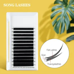 Pestañas falsas SONG LASHES 12 filas Puntas dobles profesionales y naturales Planas 0.15/0.20 Espesor Suministros de maquillaje