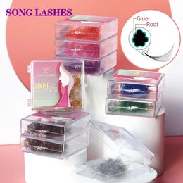 Valse wimpers Song Lashes Kleur Losse Fans Pre Made Volume Fans 500 Fans Lashes 6D Puntige Basis Premade Volume Fans Wimpers Extension 231018