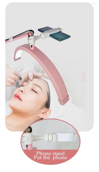 Lámpara de extensión de pestañas de mesa de pestañas postizas 20W LED Media luna Luz de las pestañas Temperatura 3000K-6000K Anillo de piso For Facials