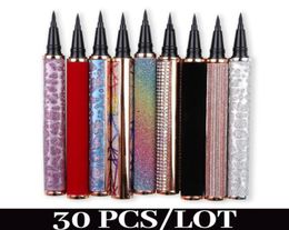 Posadas postizas TDANCE 30pcslot Whole Magnetic Black Liquid Liquid Eyeliner Longing Adhesive Pencil Glue for Tools1843965