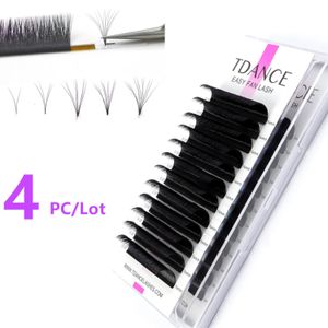 Valse wimpers TDANCE 4 trays / partij Easy Fan Bloom Valse wimperverlenging Snelle zelfmakende volumewimpers 10D Austomatic Bloeiende make-up Wimper 231012