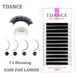 Valse wimpers TDANCE Easy Fan Lashes Faux Nertsenwimperverlenging Snelle bloei Austomatische bloei Zelfmakend Volume Zacht Natuurlijke make-up Schoonheid 230904