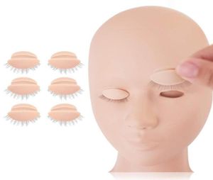 Valse Wimpers Training Mannequin Hoofd Wimperverlenging Praktijk Model Vervanging Siliconen Verwijderbare Oogleden Make-Up Tools8370126