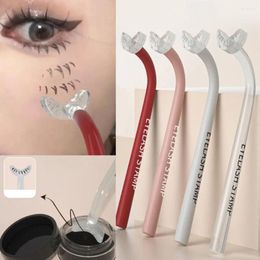 Faux-cils transparents avec poignée, réutilisables, aspect naturel, imprimés inférieurs, Extensions de grappes de cils