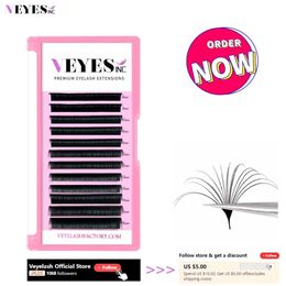 Valse wimpers Veyes Inc Easy Fanning Wimperextensions Veyelash CC Curl Russian Volume Lashes Fast Bloom Austomatic Flowering Makeup Beauty 230728