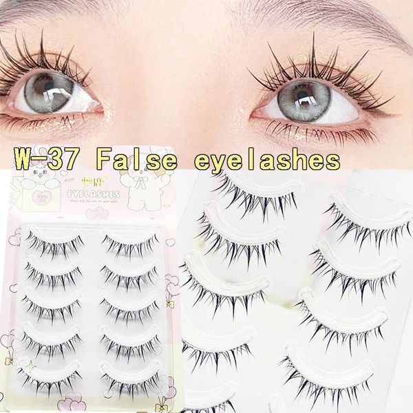 Pestañas postizas W-37 Natural transparente delgada Tebellera Corea Manga Extensión de pestañas Herramienta de maquillaje de ojo reutilizable