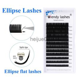 Pestañas postizas de pestañas Wendy Ellipse Flat Lathes Soft Divistips Extensiones de pestañas postizas de pestañas individuales Suministros de maquillaje de pestañas planas X0802