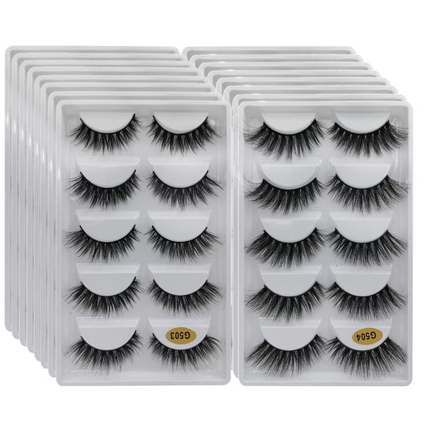 Faux cils en gros 10/20/30/40/50/60/100 boîtes cils de vison 5 paires de longs faux cils naturels 3d cils en vrac super moelleux faux cils 230802