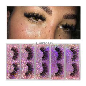 False wimpers Groothandel 5 paren 3D Mink Lashes Fluffy Soft Wispy Natural Cross Eyelash Extension Herbruikbare wimpers in bulk HKD230817