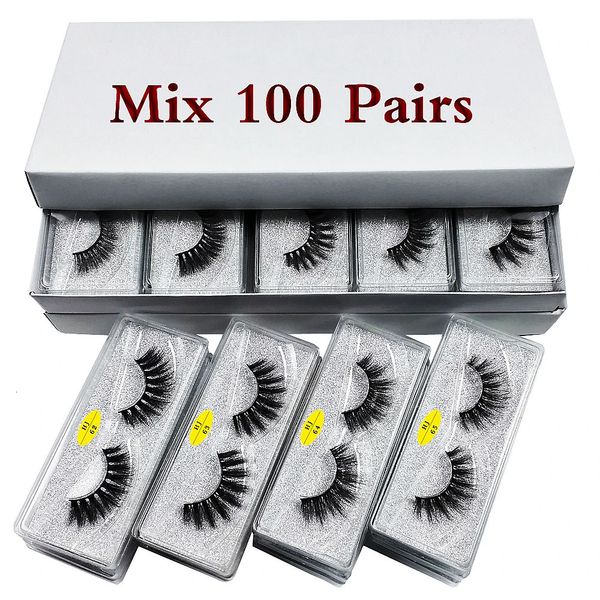 Faux cils Cils en gros 20/30/50/100 paires de cils de vison 3d en vrac cils de vison naturels en gros faux cils maquillage faux cils 231018