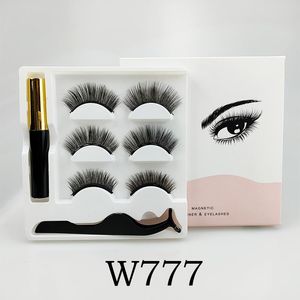 Cils naturels de fournisseur magnétique en gros de faux cils avec l'eye-liner et la pince à épiler de bonne qualité