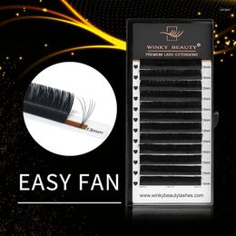 Pestañas postizas Winky Beauty Easy Fan Extensión de pestañas Un segundo Floración Automática Floración Faux Mink Auto-Fans Volumen Suave Natural