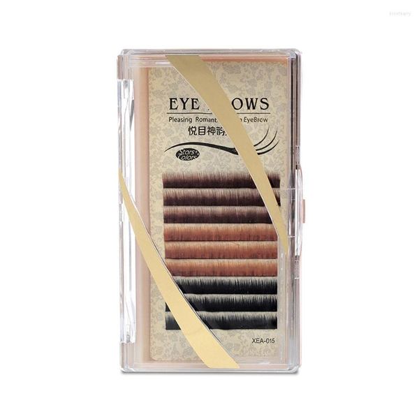 Faux cils XEA-015 0.10mm d'épaisseur J Curl coloré sourcil greffage sourcils Extension naturelle douce cils longueur 6mm