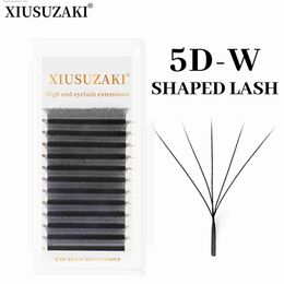 Valse wimpers Xiusuzaki 5D W-vormige automatische bloeiende geprefabriceerde ventilator wimpers strekken zich van nature zacht en hoog licht uit.Individuele wimpers Q240425