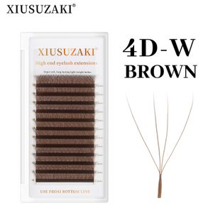 Valse Wimpers XIUSUZAKI Bruin 4D WShaped Extensions 3 Tip CD Krul Hoge Kwaliteit Idividuele Lash 230617