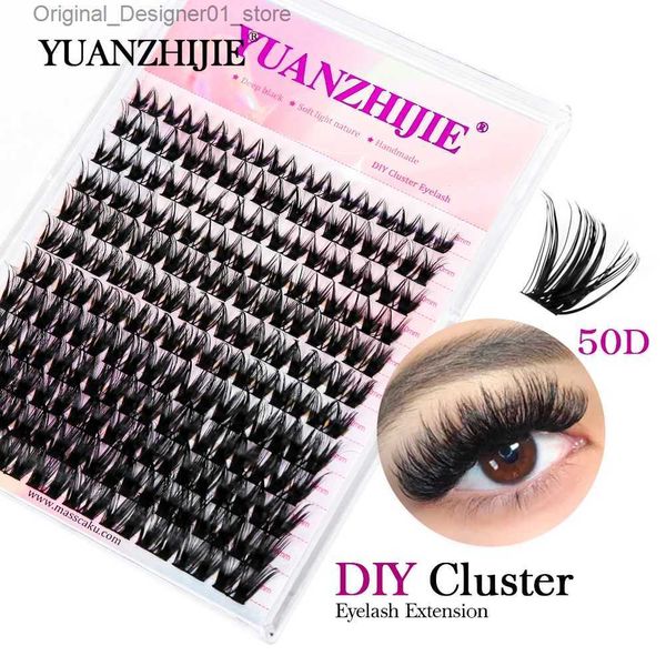 Pestañas postizas YUANZHIJIE 144 piezas / estuche 100% hecho a mano DIY Extensión de pestañas 8-16 mm Longitud de mezcla Pestañas Pestañas segmentadas Paquete Lash Q240117