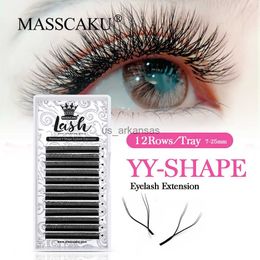 False wimpers yuanzhijie yy wimpers extensie wimpers y-vormig 0,07 mm d krul 8-15 mix 12 rijen lash extensie eenvoudige premade fans 2d lashes hkd230817