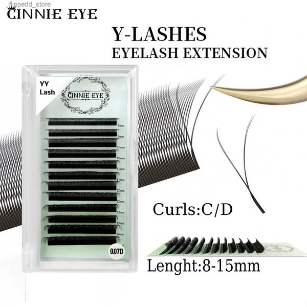 Faux cils YY Extensions de cils forme Y Volume cils 3D Faux Cil ventilateurs préfabriqués cils cluster maquillage classique paquet de cils individuel CIlios Q231129