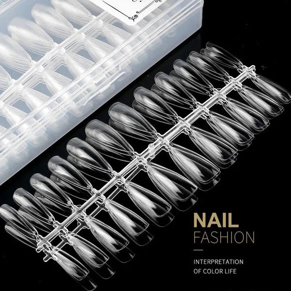 Faux pointes de ongles 240pcsbox cate de cercueil mat Presse de couverture complète sur les ongles