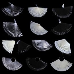 Valse Nail Tips Natuur Clear Black Fan Finger Full Card Nail Art Display Practice Acryl UV Gel Polish Tool Manicure