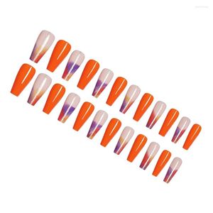 Faux ongles 1/2/3 cercueil faux ongles Style français ongles à pression amovible forte viscosité réglable manucure autocollants femmes Type 25