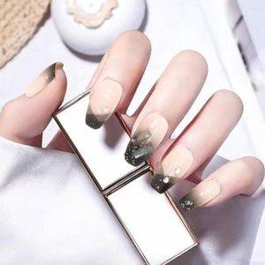 Valse nagels 1 set prachtige afneembare zwart vierkant nep diamant vingernagel faux nagel in de ogen springt decoratief decoratief