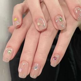 Uñas postizas, 10 Uds., taladro de cristal para uñas postizas hecho a mano, puntas de lujo desmontables, prensa reutilizable en arte de manicura de ataúd